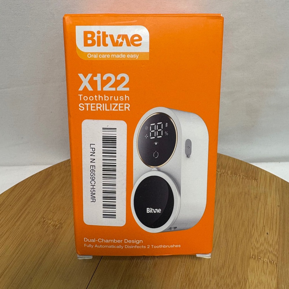 Bitvae X122 Toothbrush Sterilizer UV-C LED Smart Screen Dual Chamber New